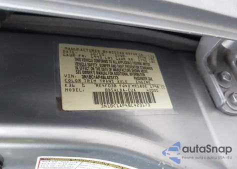 2011 Nissan Versa 1.8S from USA, damaged, VIN 3N1BC1AP4BL423173